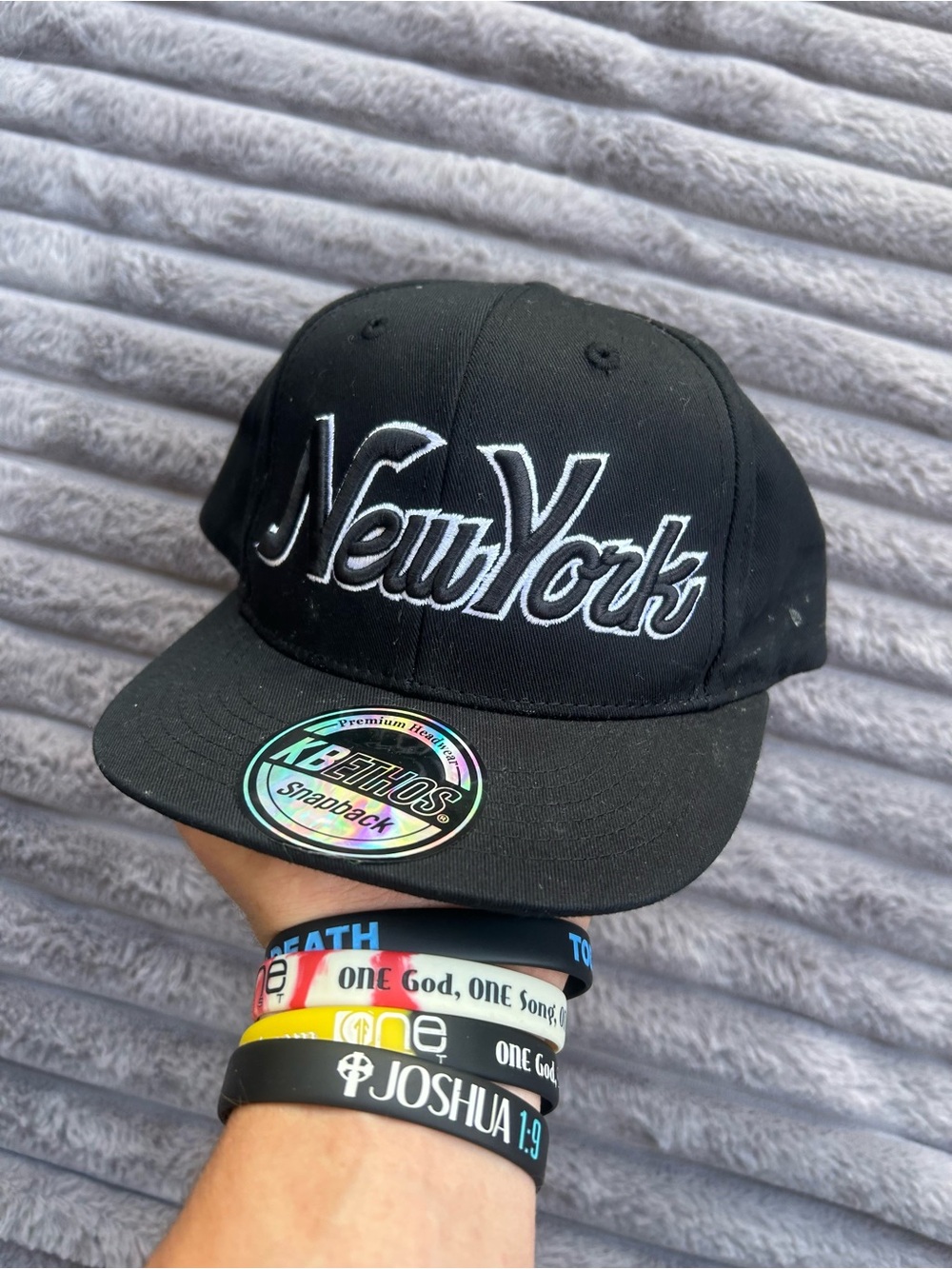 KBETHOS Black New York Adjustable SnapBack Hat